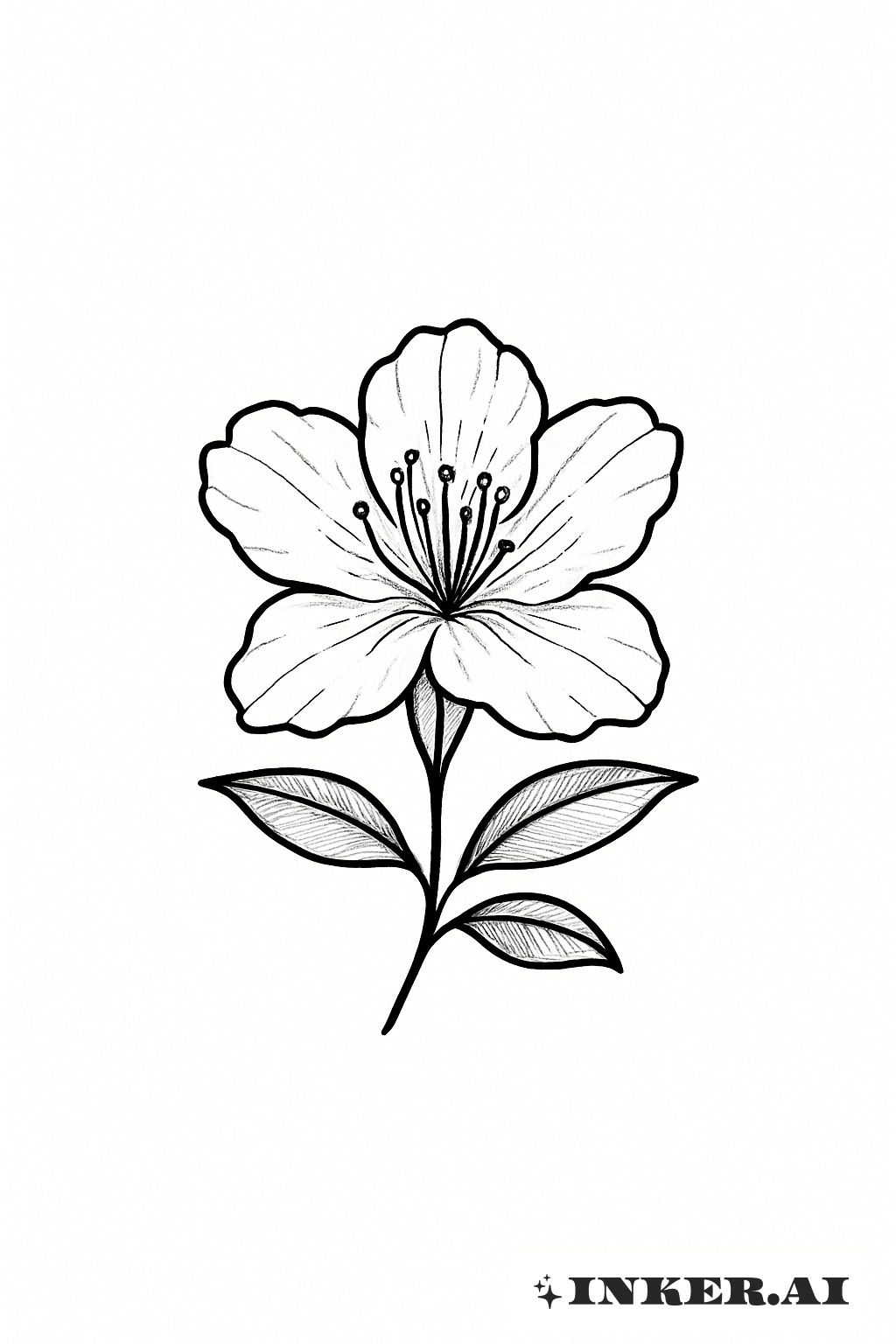 シンプルな咲くシャクナゲの花