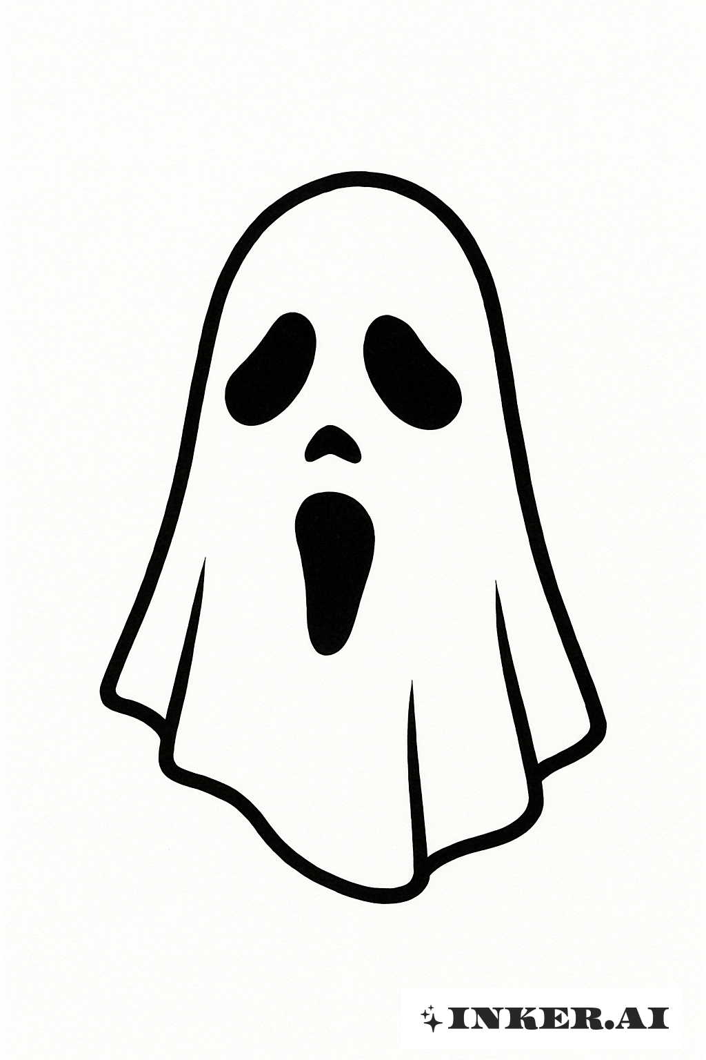 Negative Space Ghost Face Silhouette