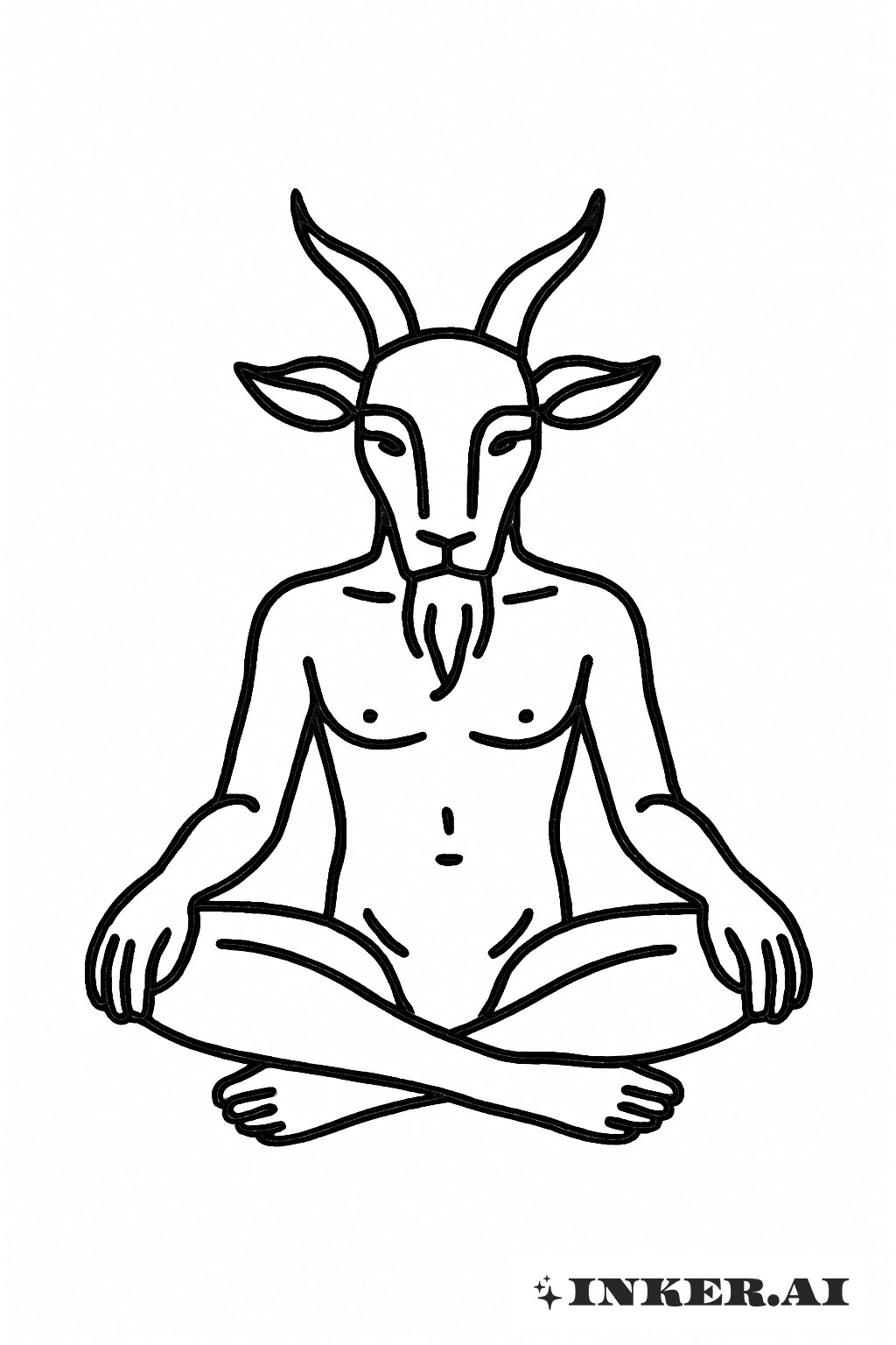 Um Baphomet Sentado Simples