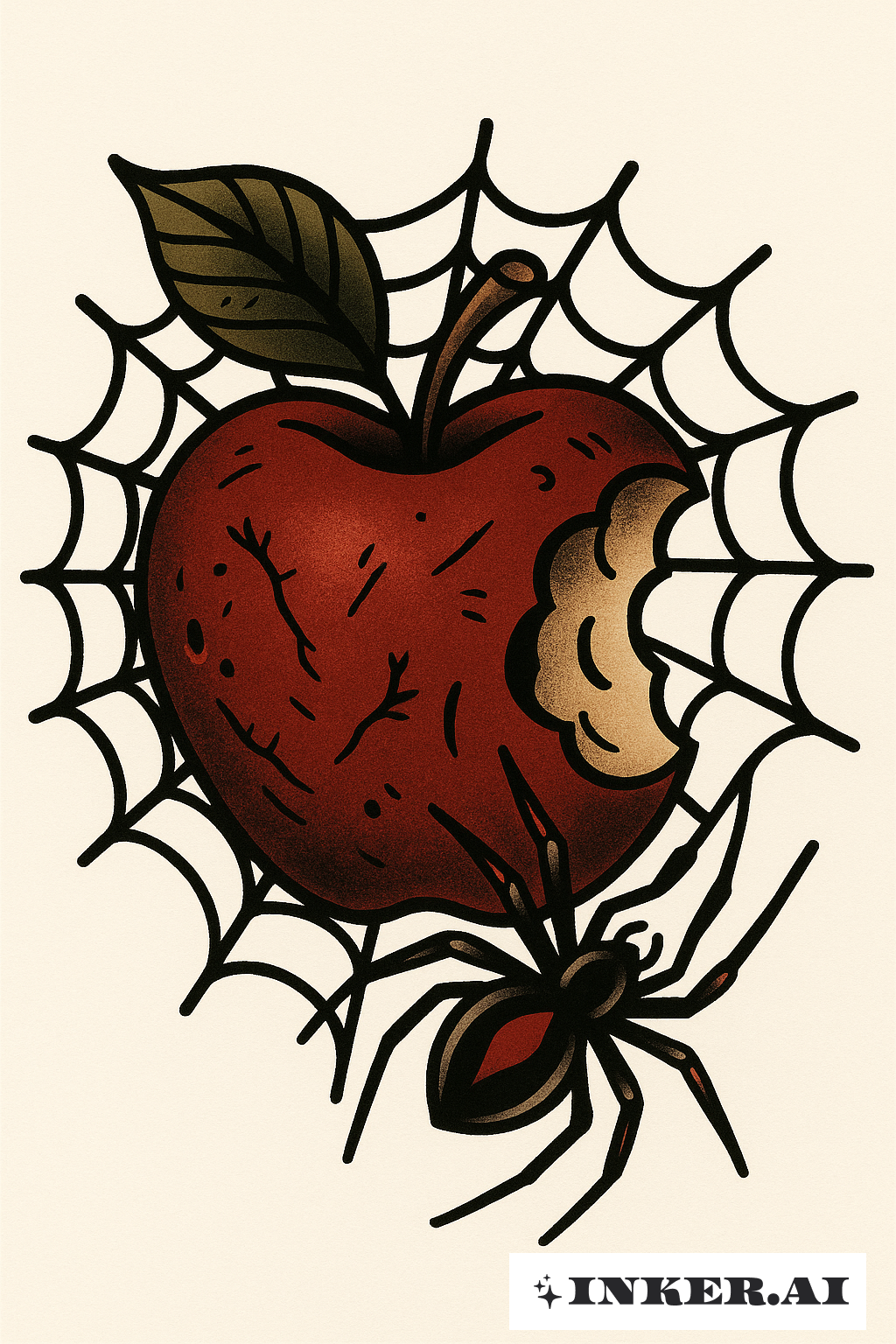 Spiderweb on a Cursed Bad Apple