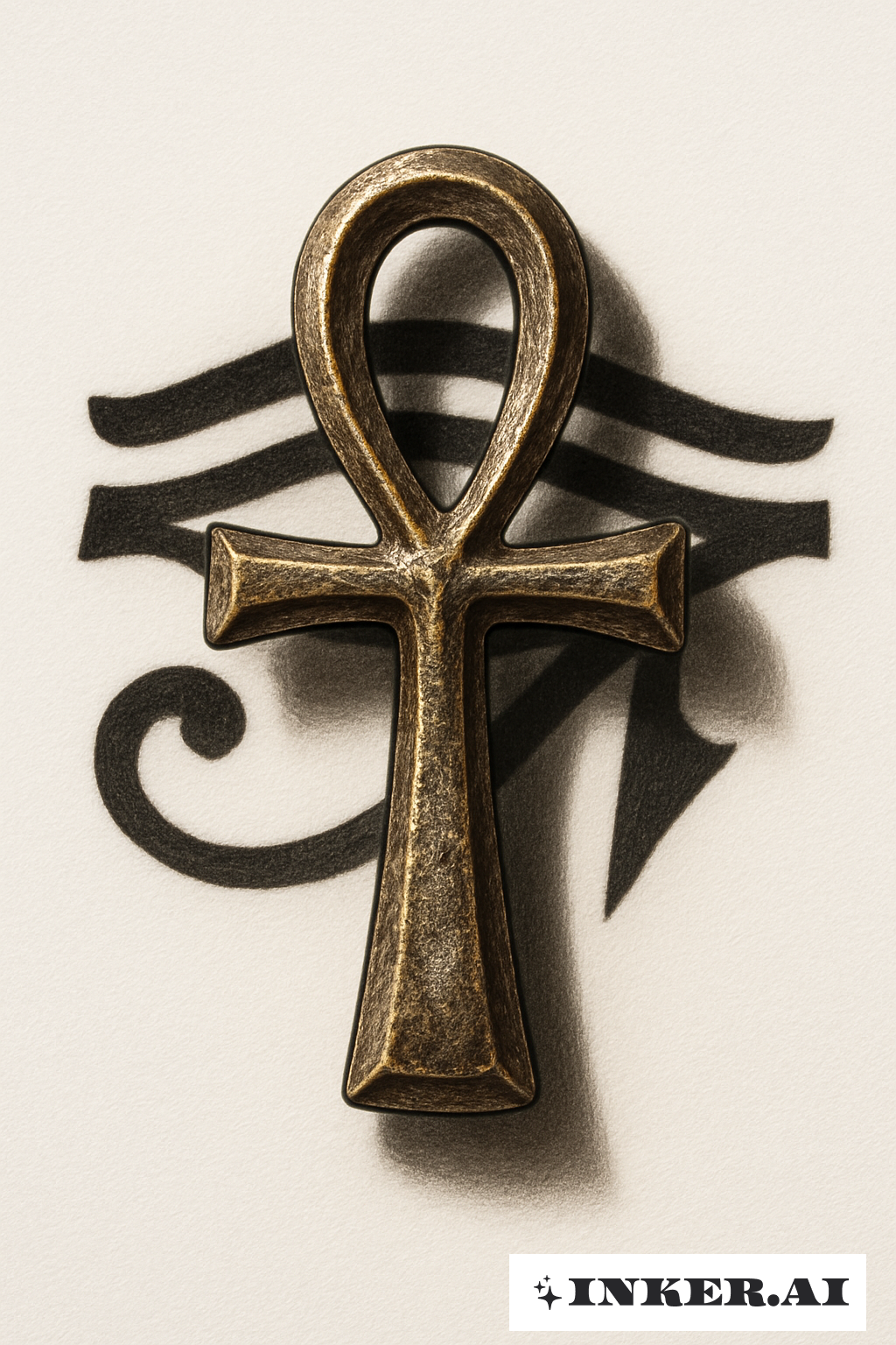 Um Ankh Projetando uma Sombra do Olho de Hórus