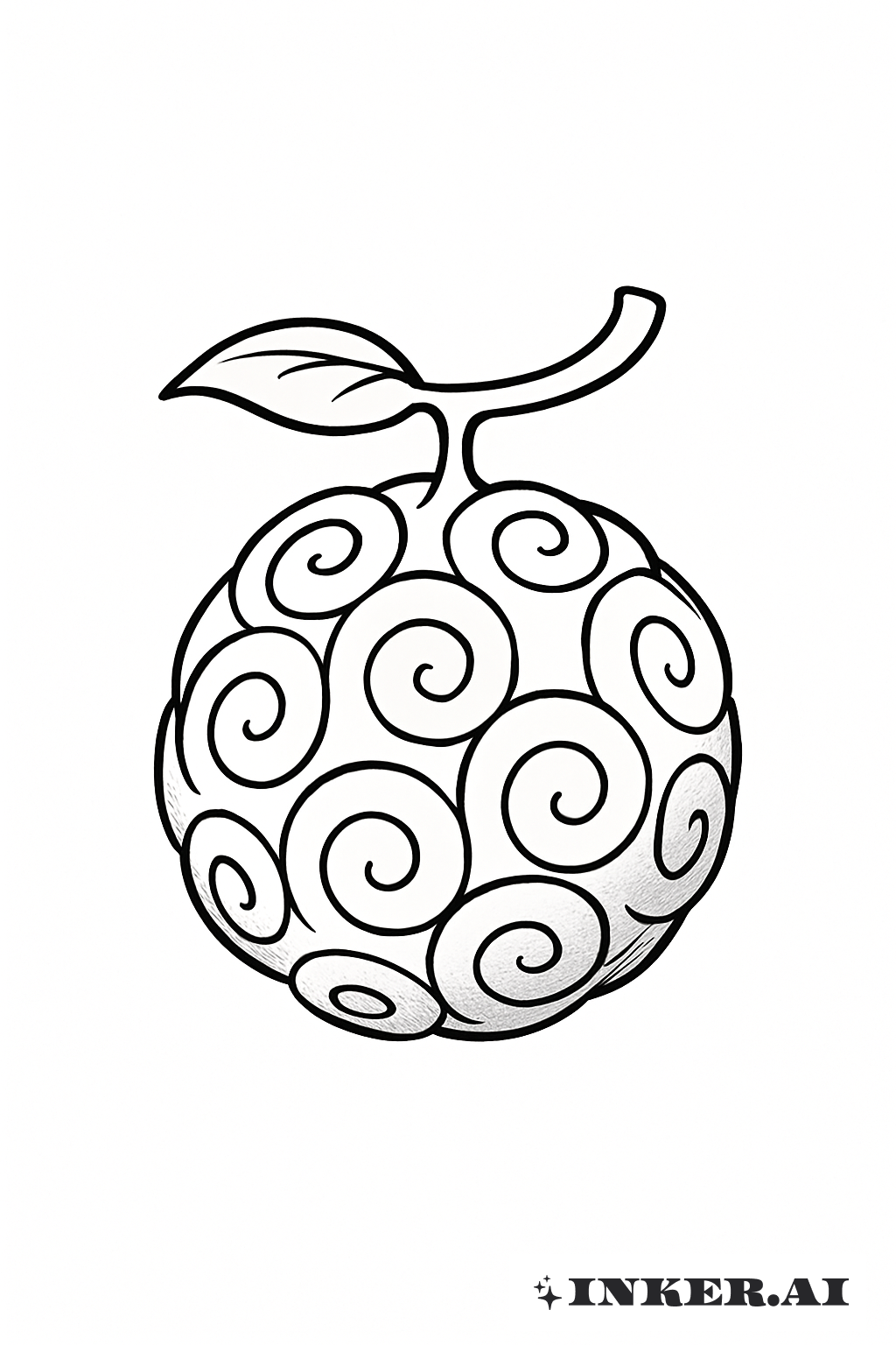 シンプルな黒のゴムゴムの実のワンピース