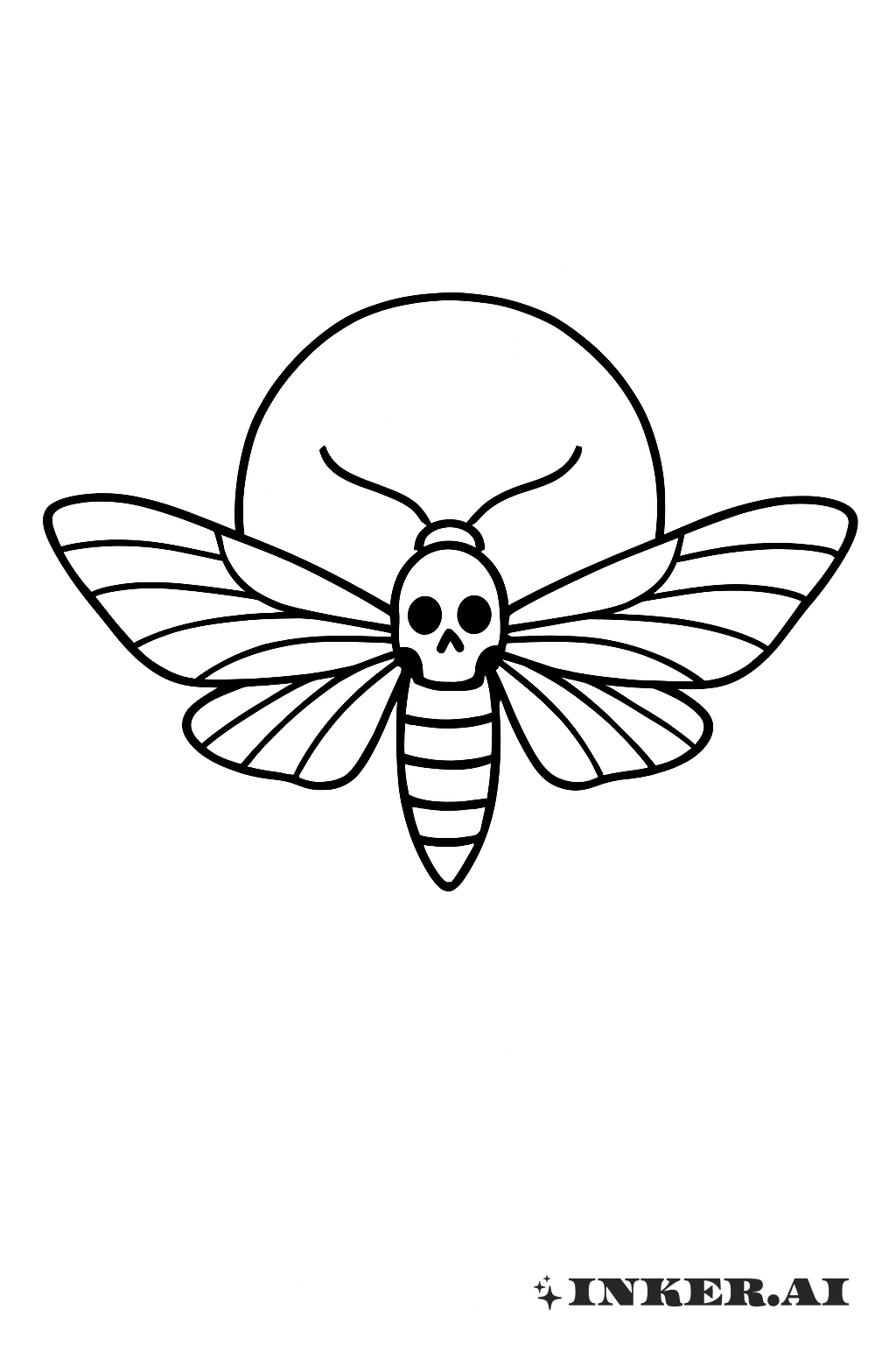 Death Moth Before A Simple Full Moon