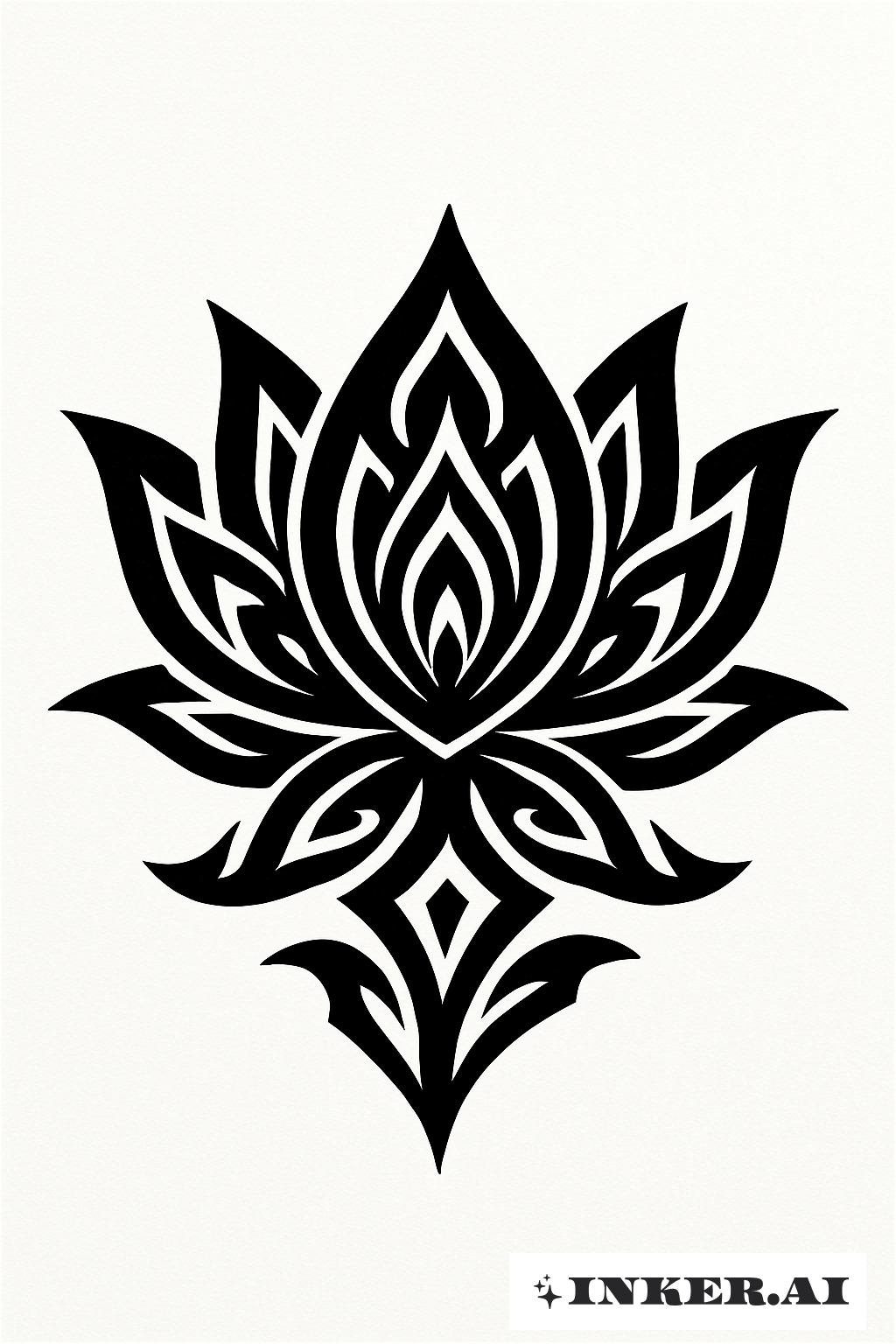 Sharp-Edged Black Lotus Flower