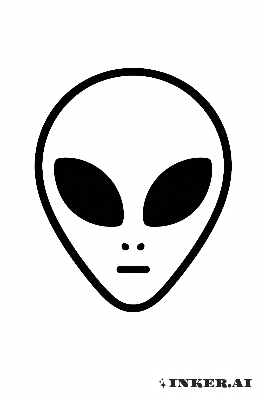 Z世代エイリアンヘッドシンプルアイコン