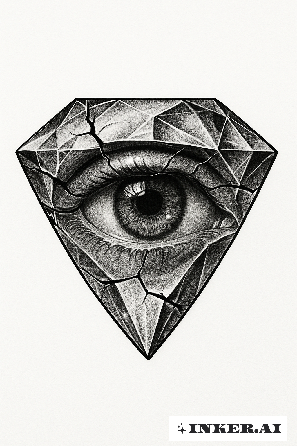 A Human Eye Inside A Cracked Diamond