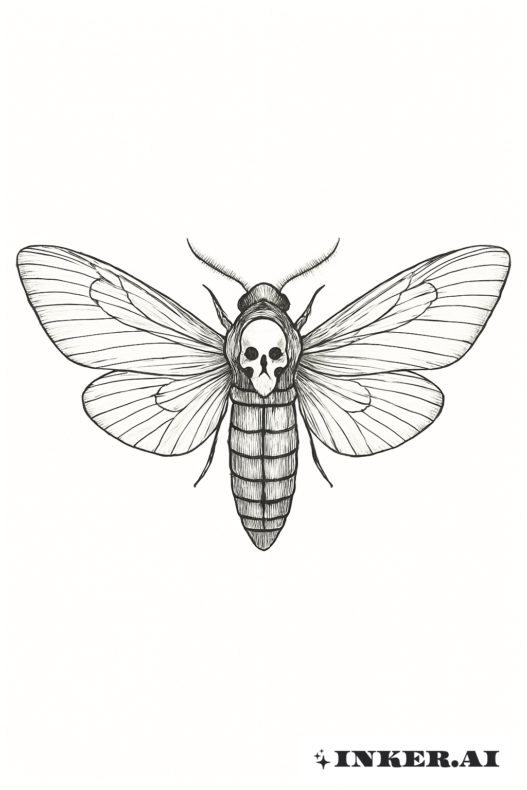 Anatomical Outline Of A Death Moth