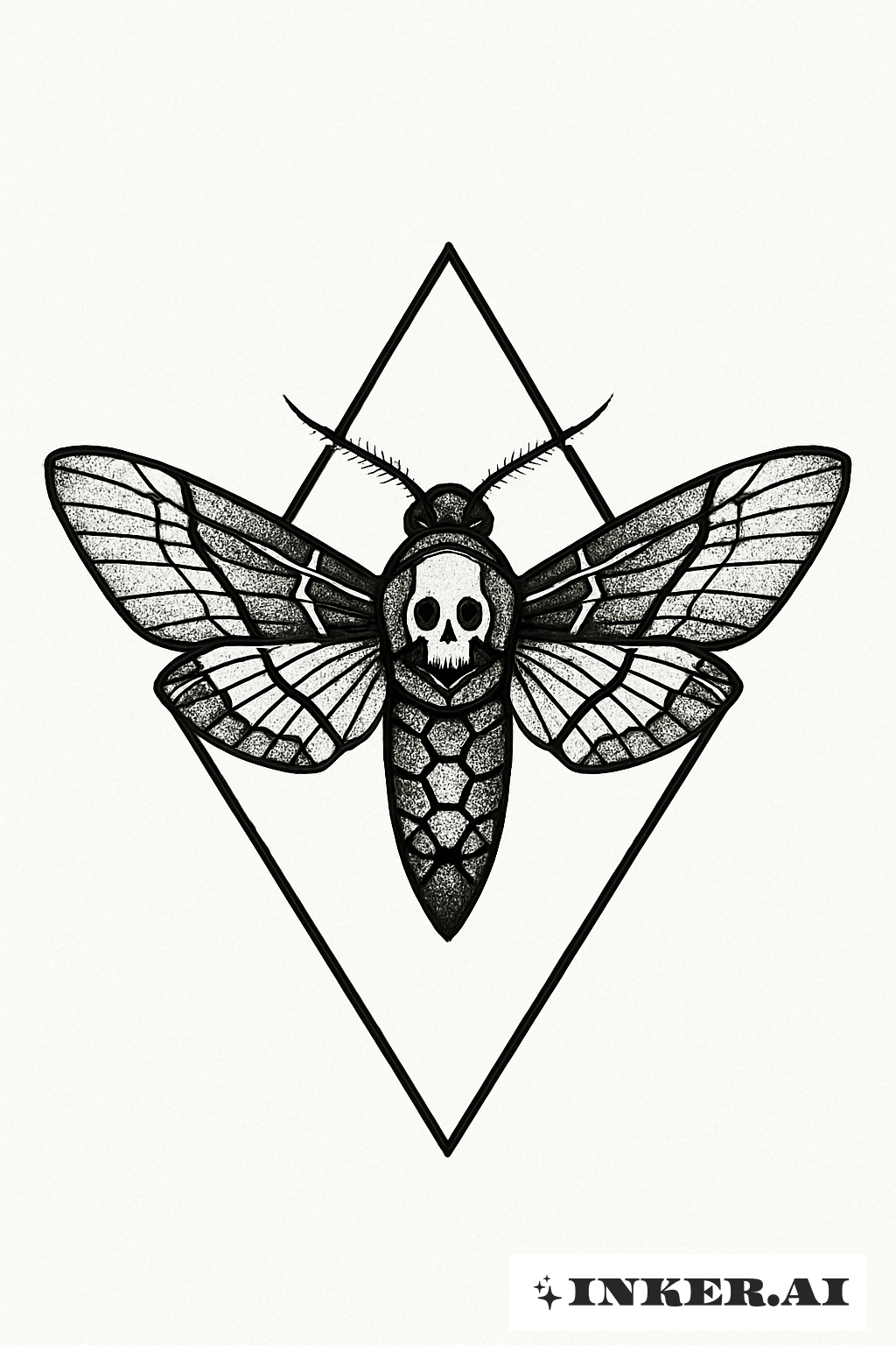 Death Moth Framed In A Triangle