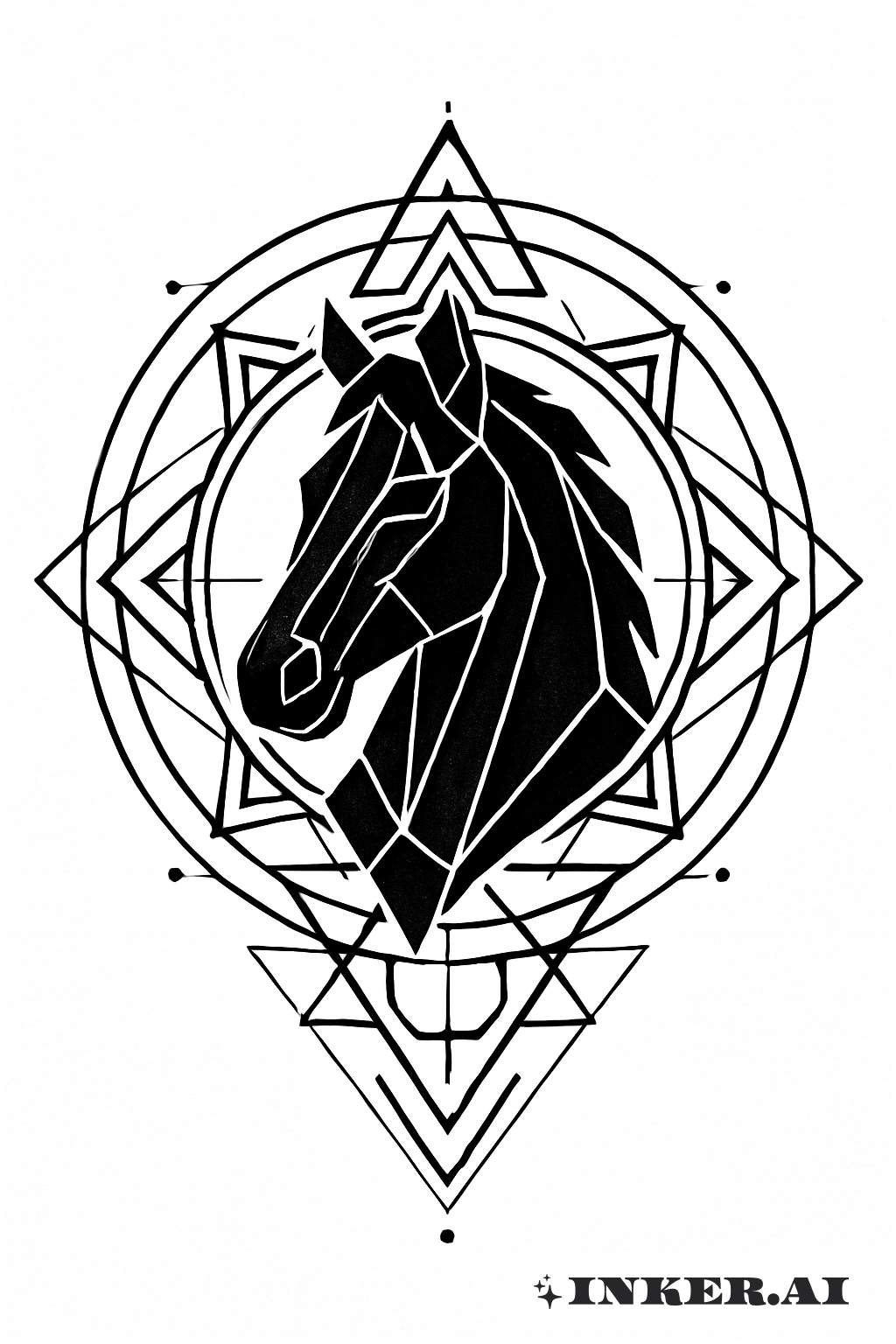 Dark Horse In A Sacred Mandala
