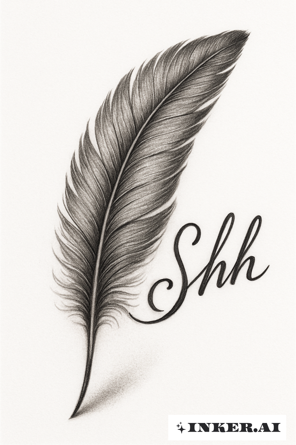 A Realistic Feather Writing Shhh