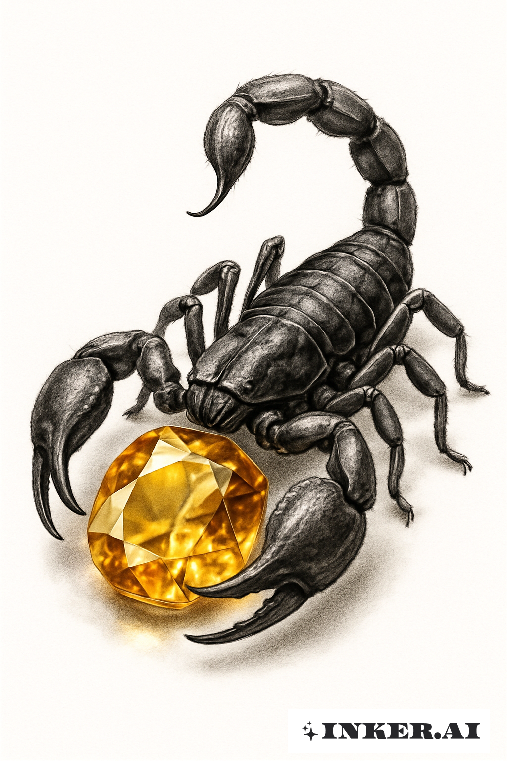 Scorpio Guarding a Topaz Gemstone