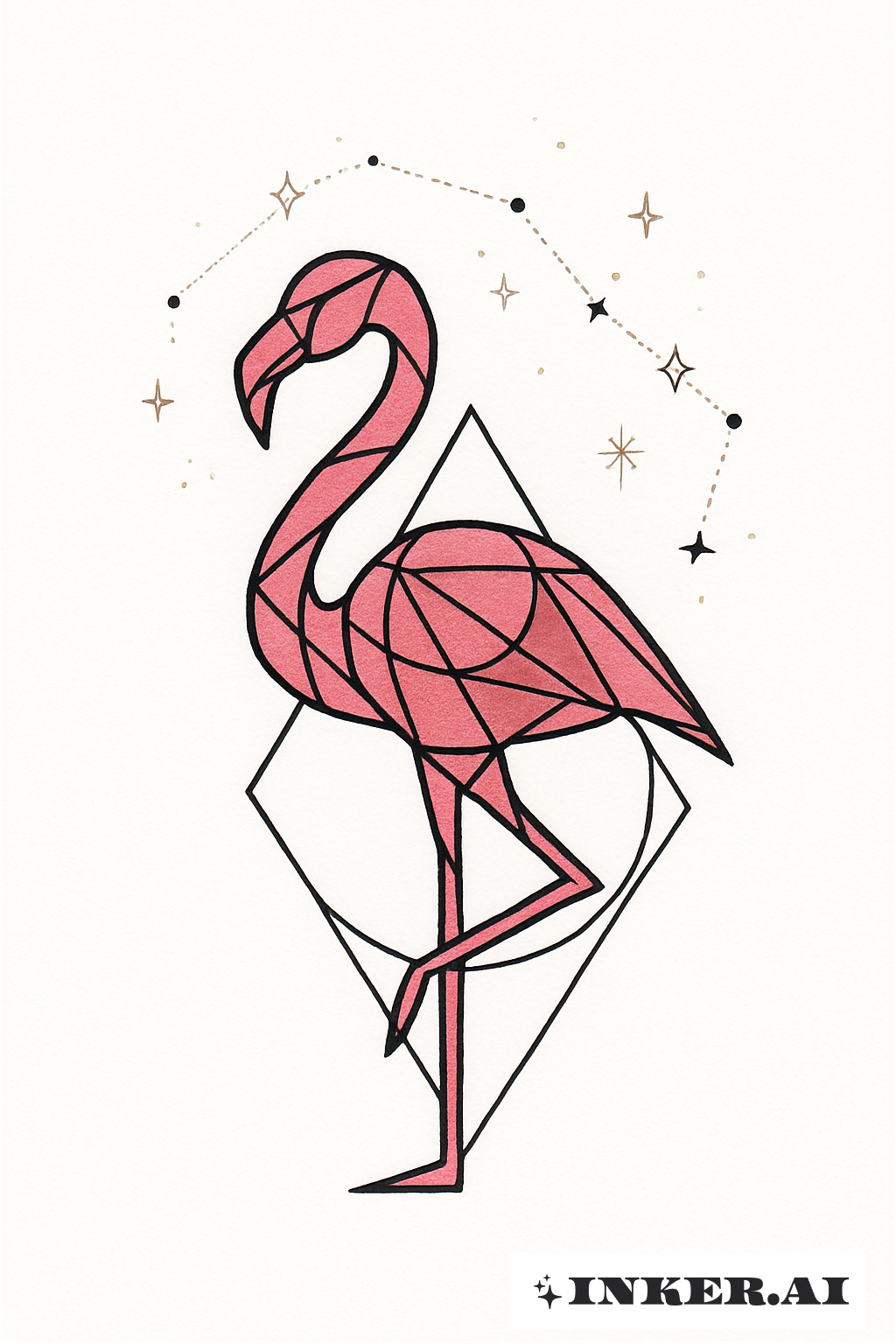 星座粉红火烈鸟