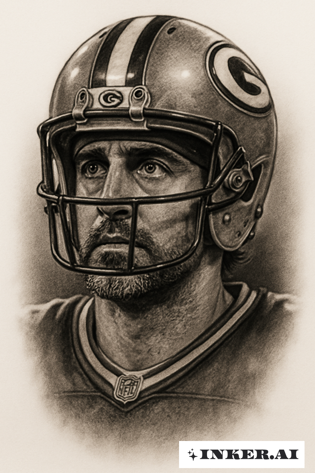 Aaron Rodgers 專注的目光