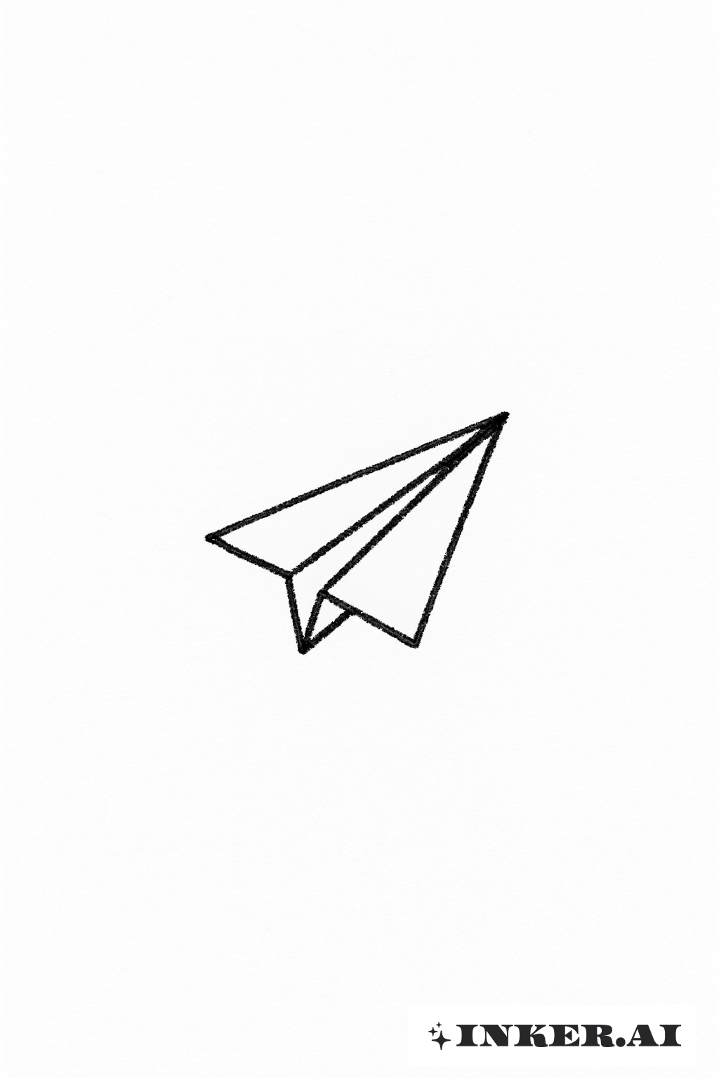 Um Pequeno Avião de Papel de Tatuagem Manual