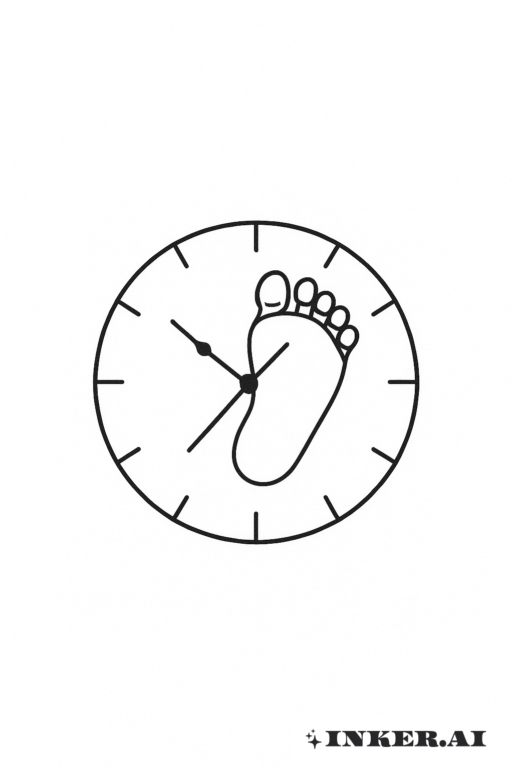 Empreinte de Bébé sur une Horloge de Naissance Simple