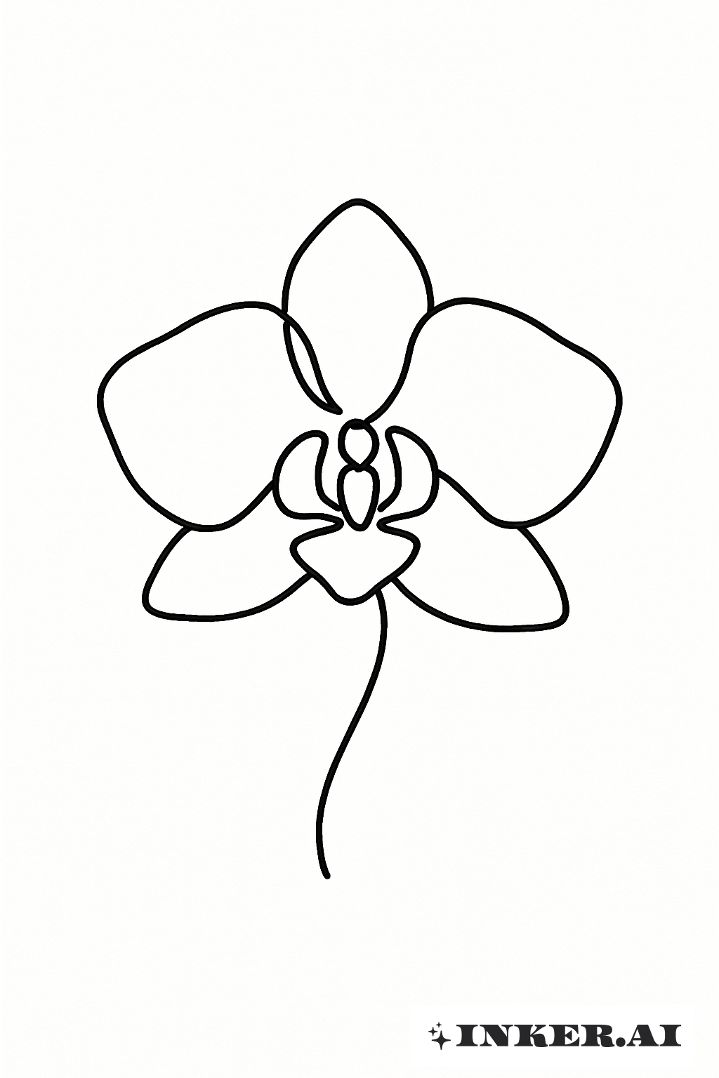 Una Orquídea de Línea Continua