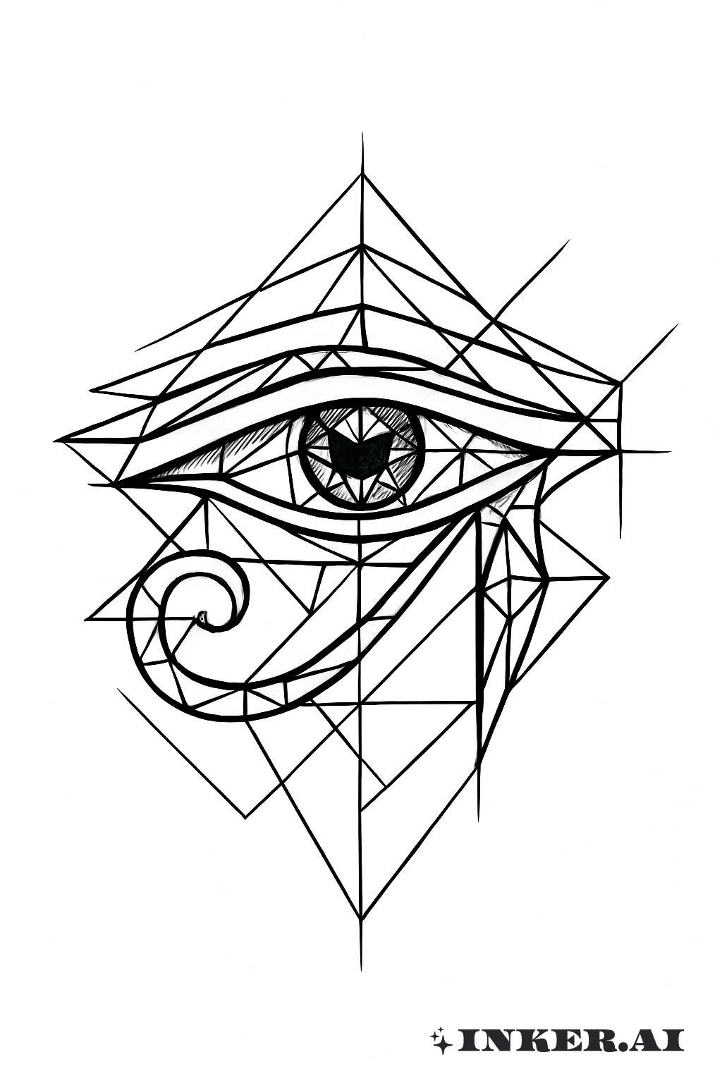 Œil d'Horus Construit à partir de Triangles et de Lignes