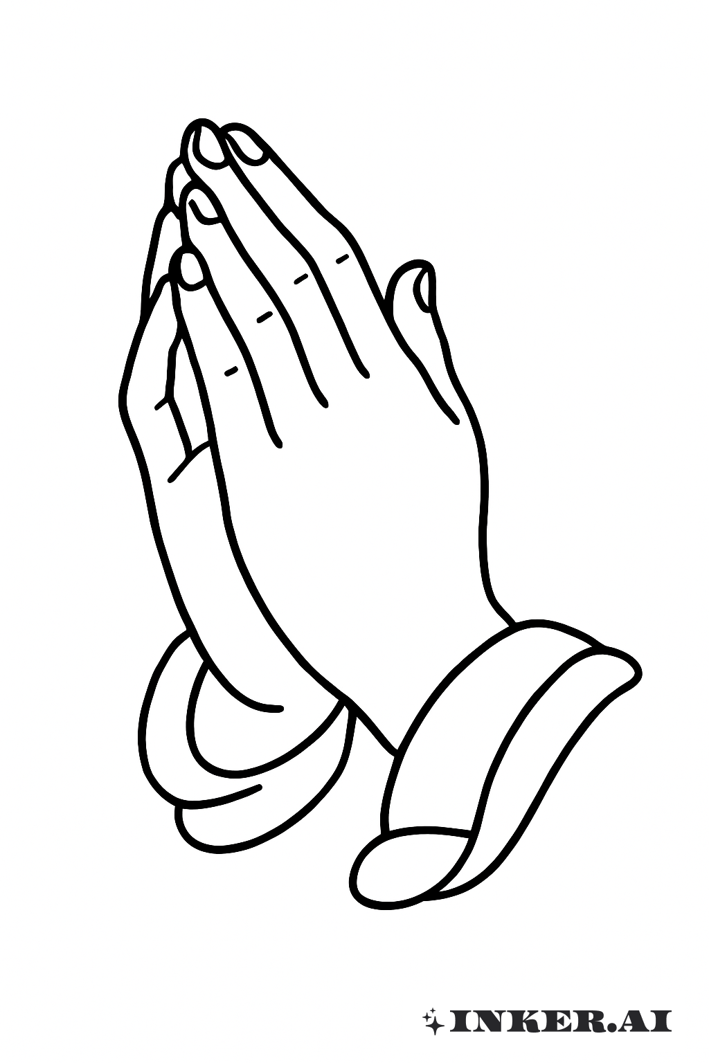 Classic Outlined Praying Hands