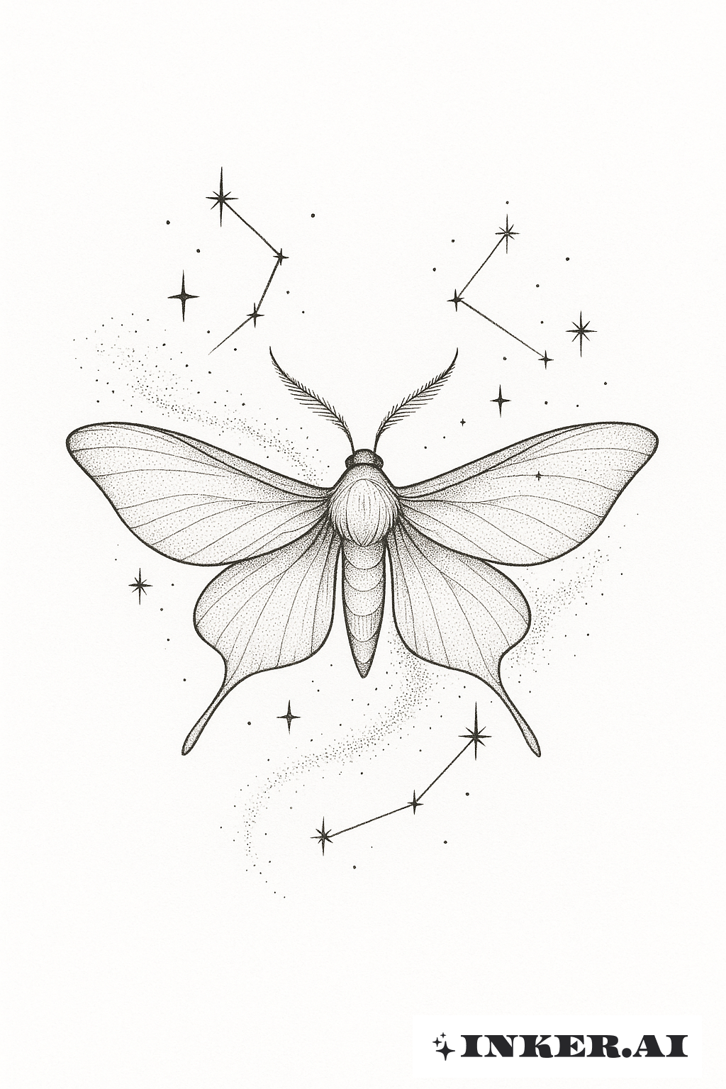 Sternenstaub-Motte mit Konstellationen