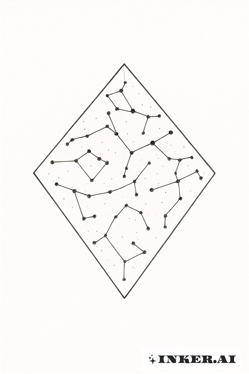 Constellation Map Within A Diamond