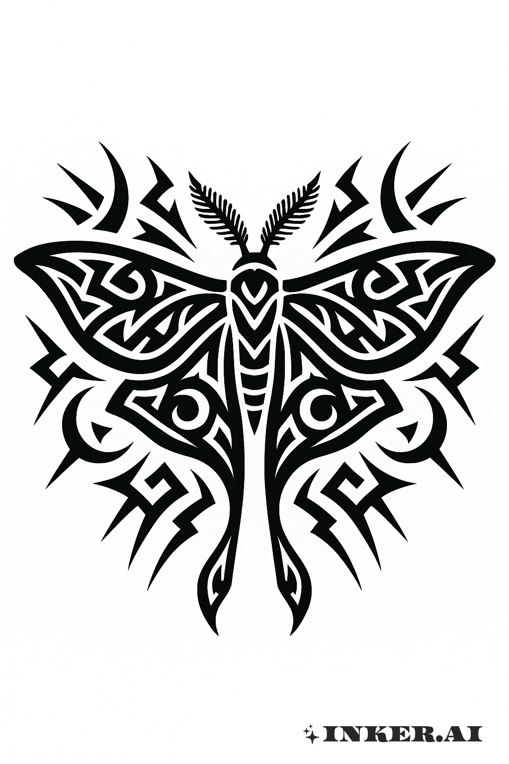 Fetter Schwarzarbeit Luna Motten-Totem