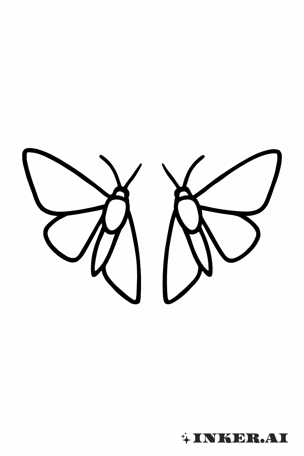 Zwei sich gegenüberstehende Motten-Silhouetten