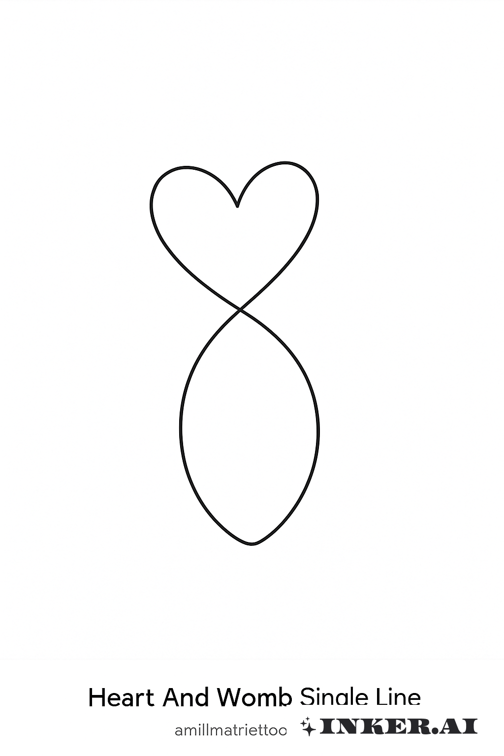 Herz und Gebärmutter Einkontur