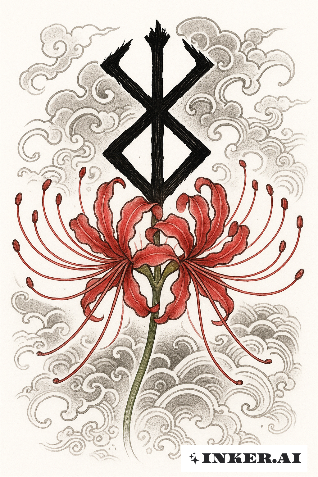 祭品之印與盛開的紅色彼岸花