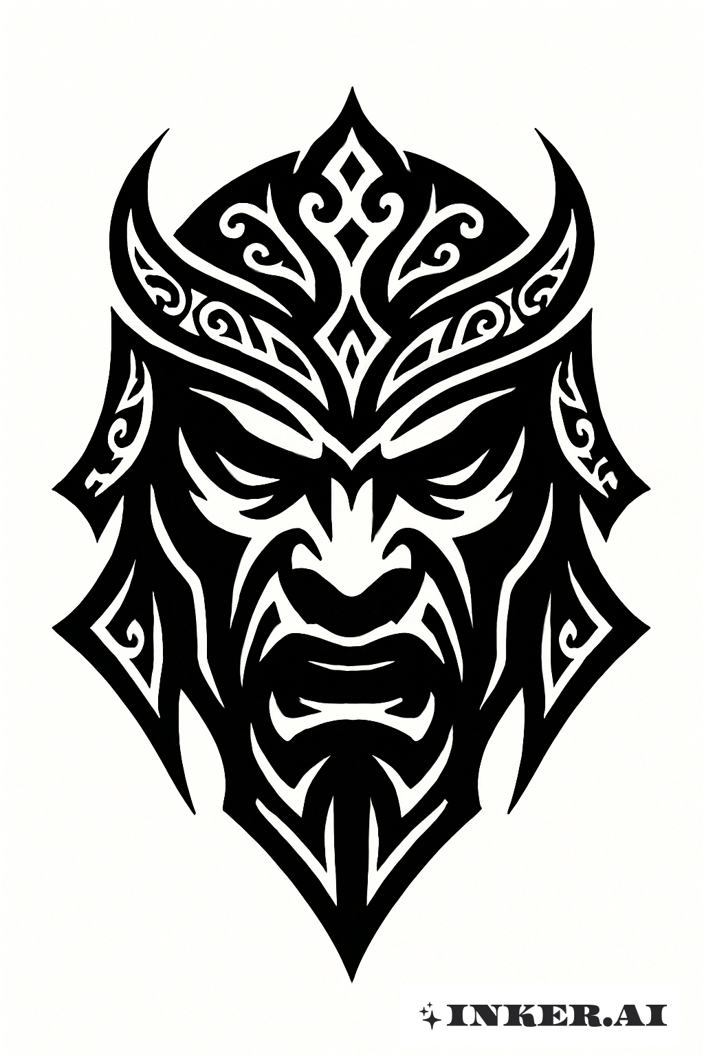 전사 가면 네거티브 스페이스 블랙아웃