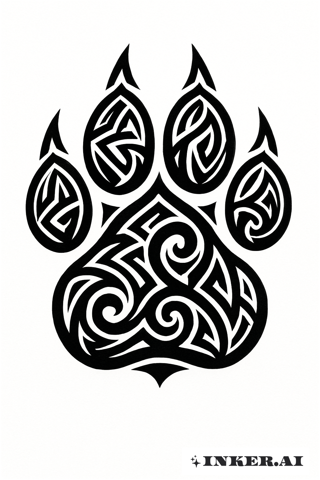 Patte de Chien à Motifs Tribaux avec Bords Acérés