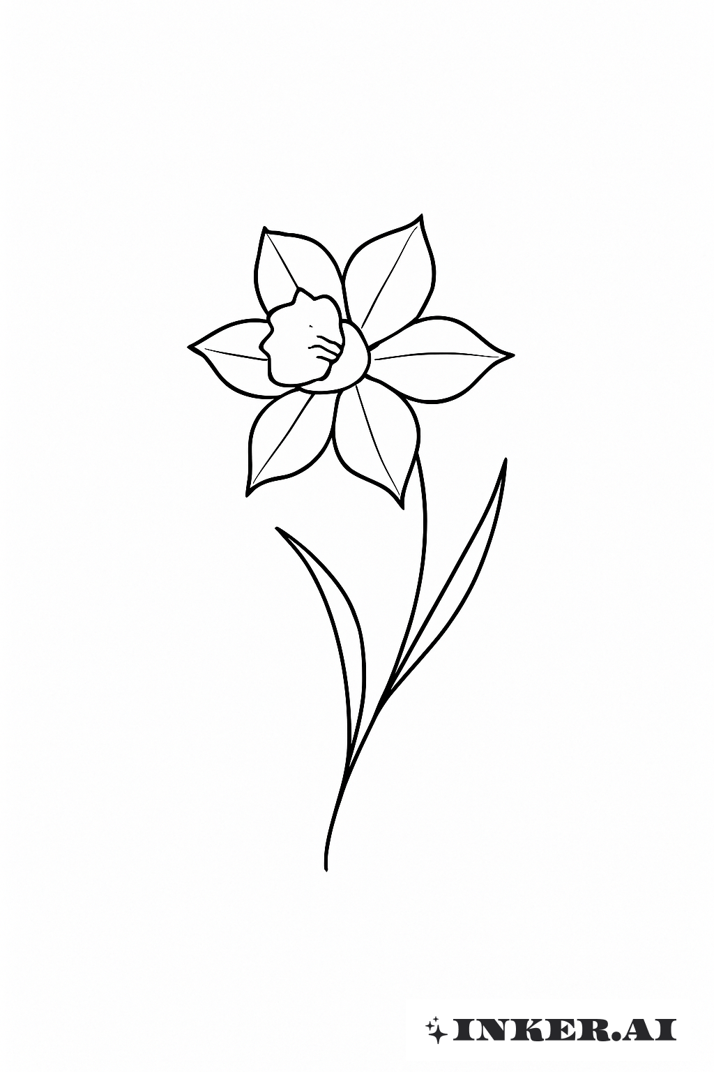 Contour simple d'une jonquille de mars