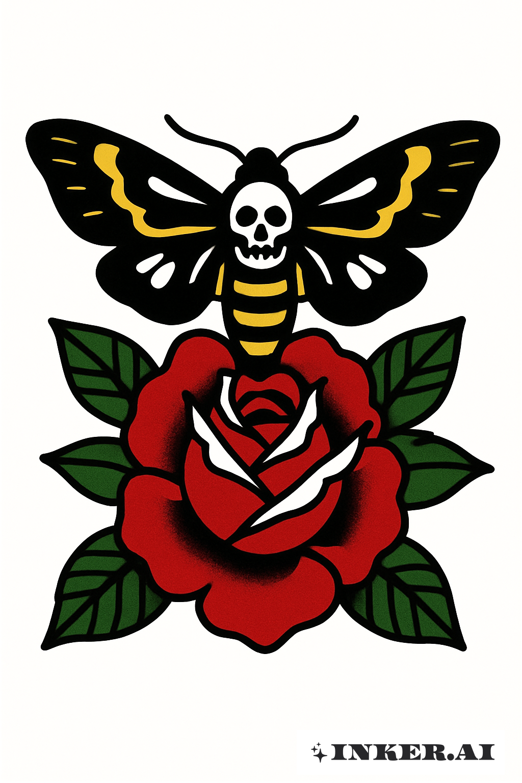 Bold Death Moth On A Red Rose
