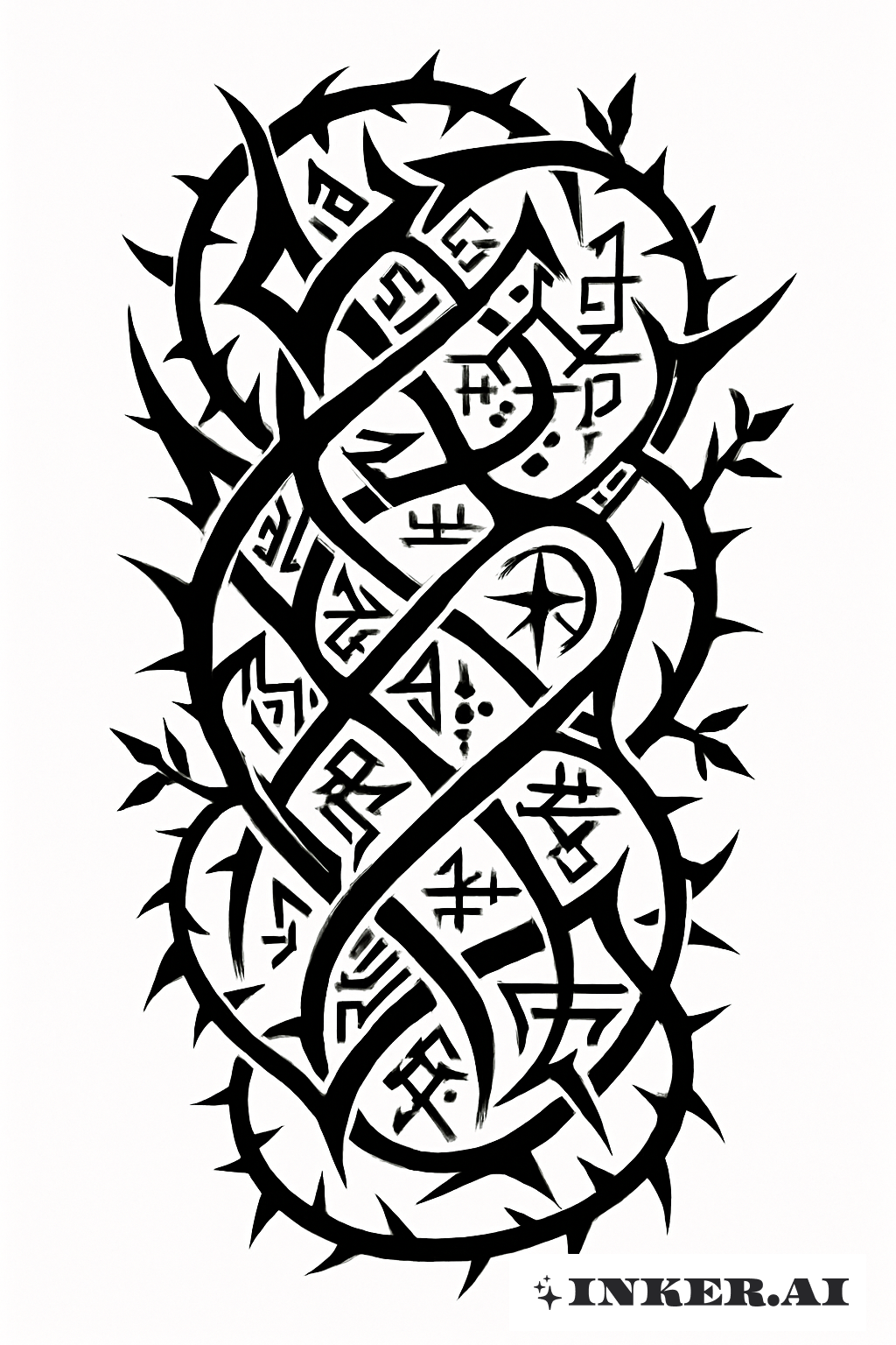 Woven Cyber Sigilism Thorny Vines