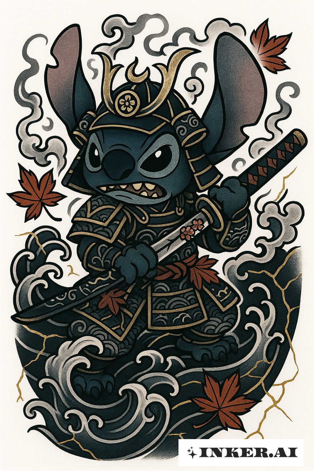 武士の戦士としてのスティッチ