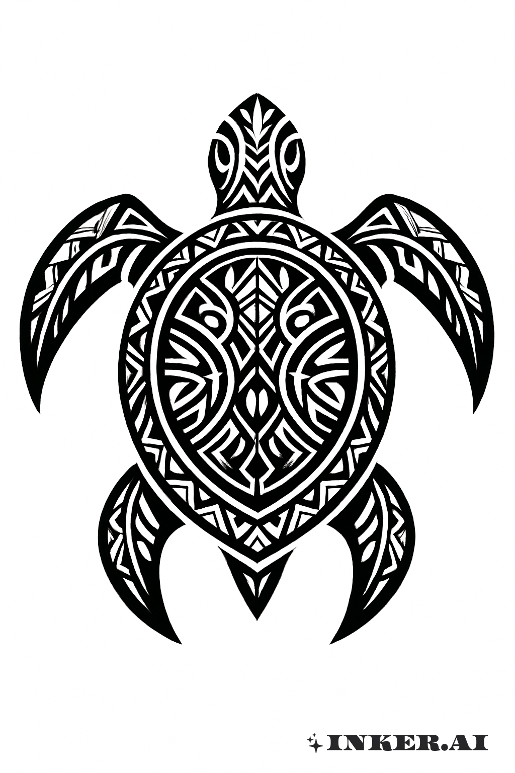 Hawaiian Honu Turtle With Tribal Patterns