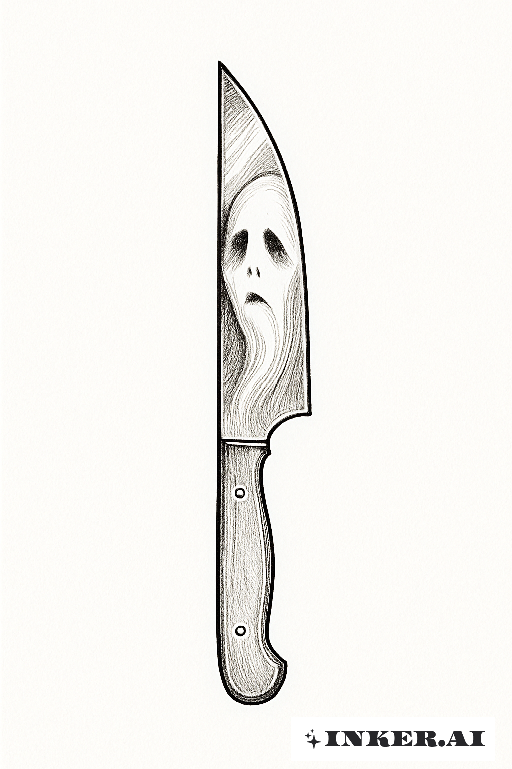Ghost Face Mirrored In A Knife's Reflection