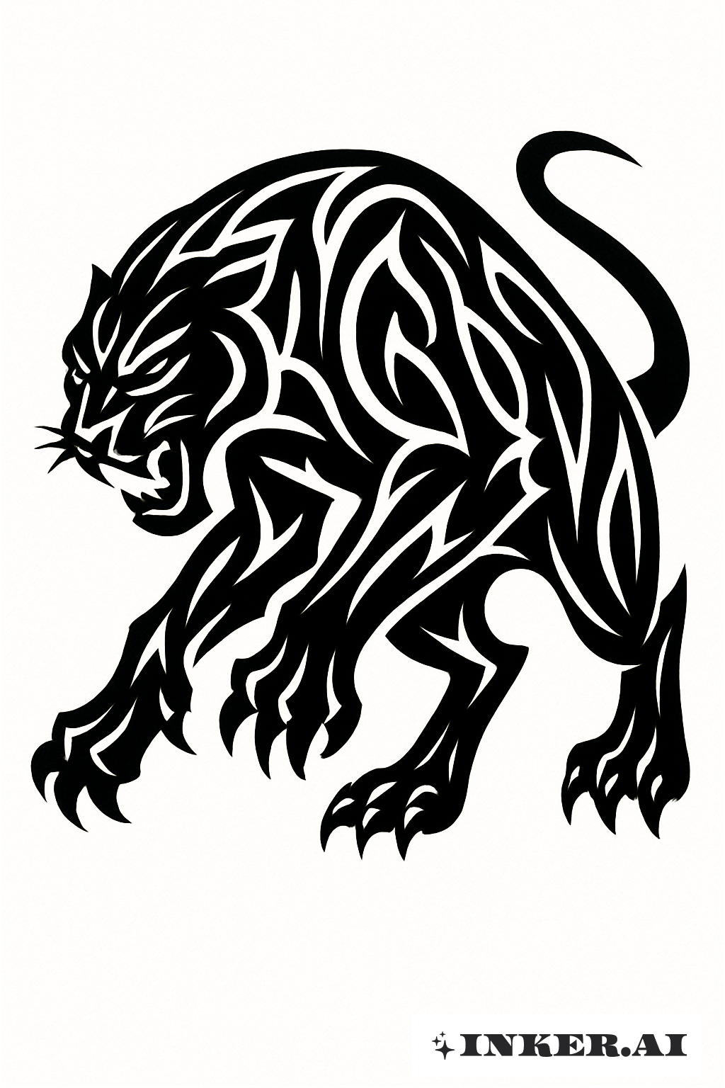 Fetter Gestreifter Tribal Panther Form