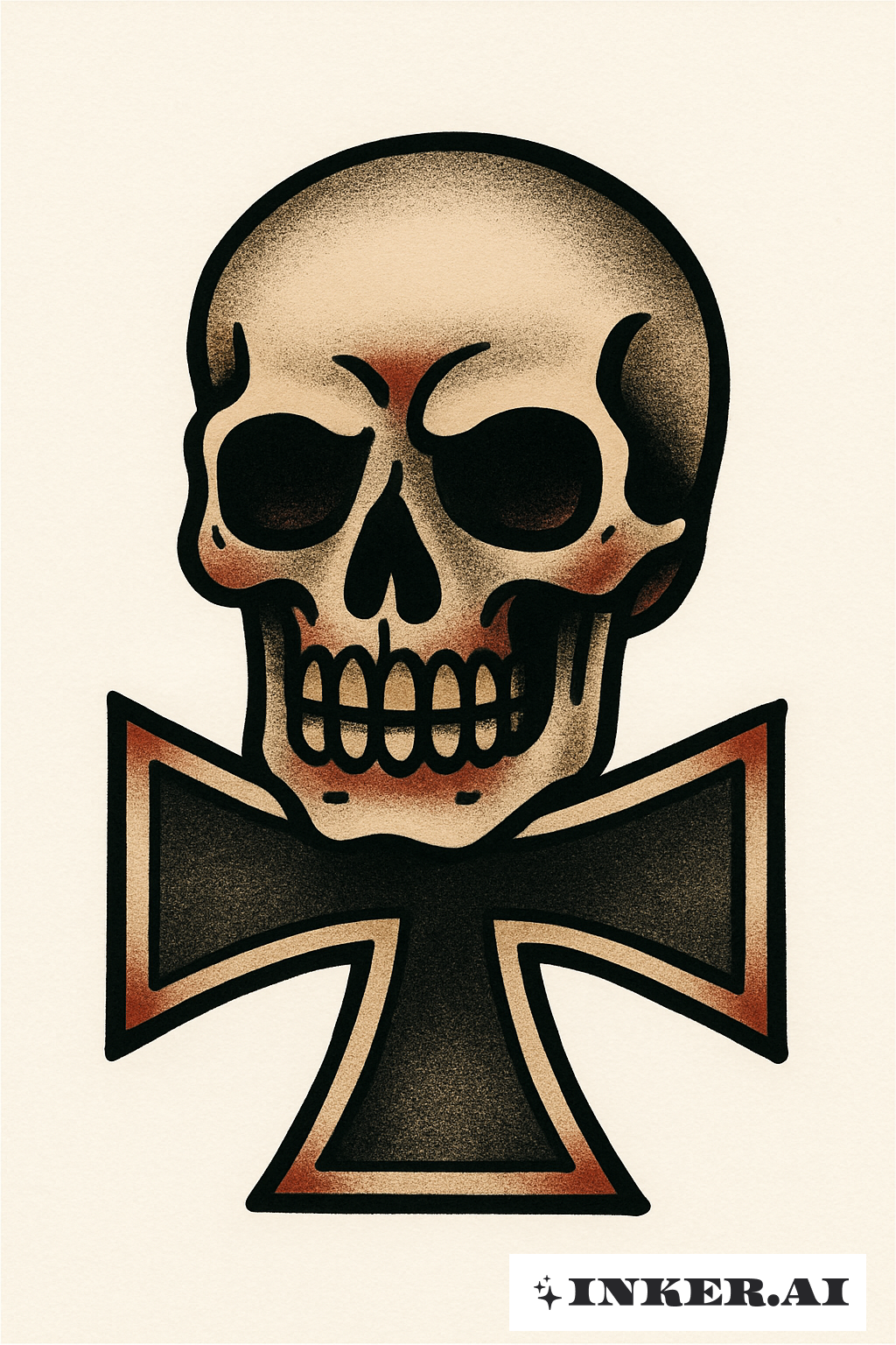 Classic Totenkopf And Eisernes Kreuz