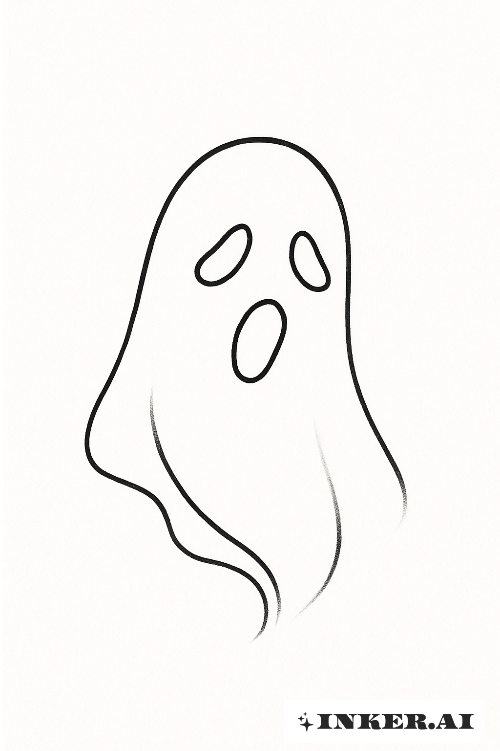 Single Line Continuous Ghost Face