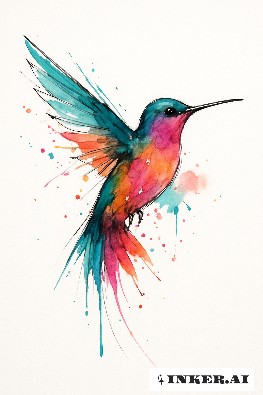 Beija-flor com Explosão de Cor na Coxa