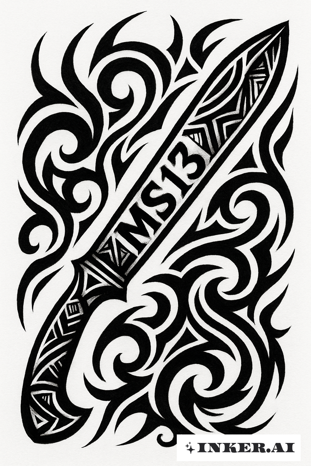 部落风格的13号帮派弯刀