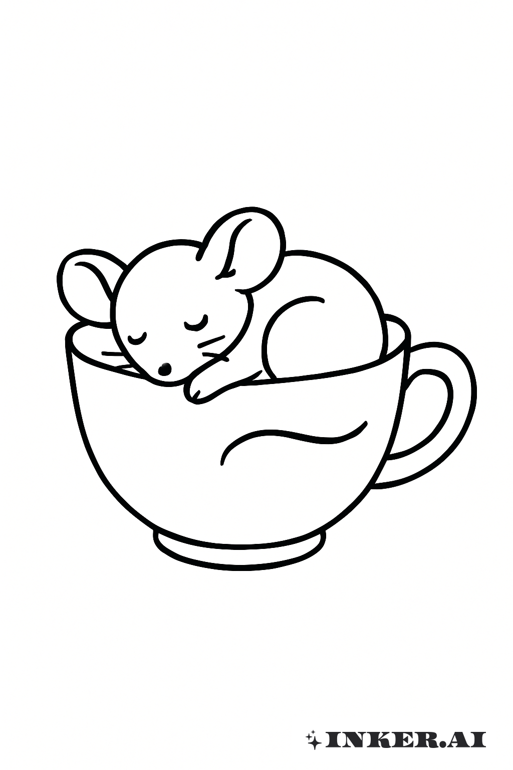 Napping in a Mouse Town Teacup