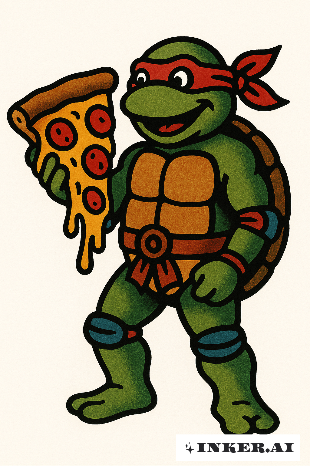Tortuga Ninja Tradicional con Trozo de Pizza