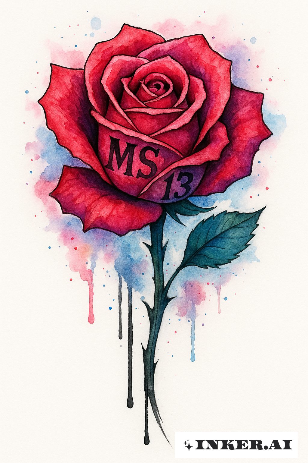Ms 13 Rosa com Tinta Escorrendo
