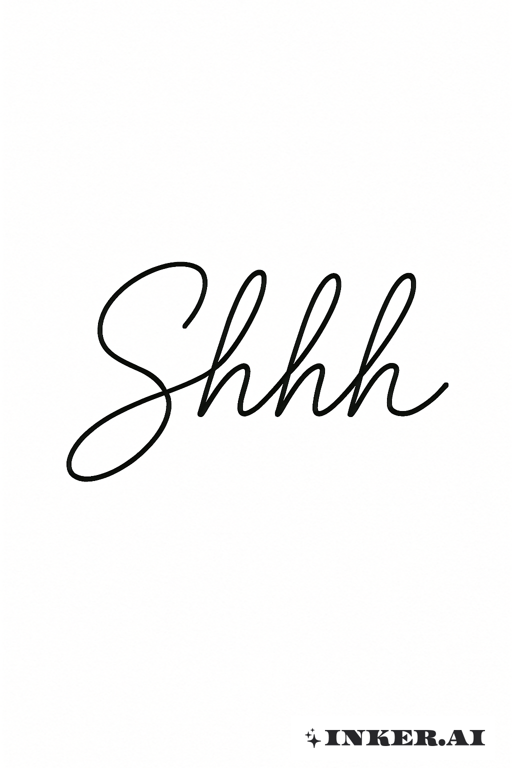 Unbroken Line Forming The Word Shhh