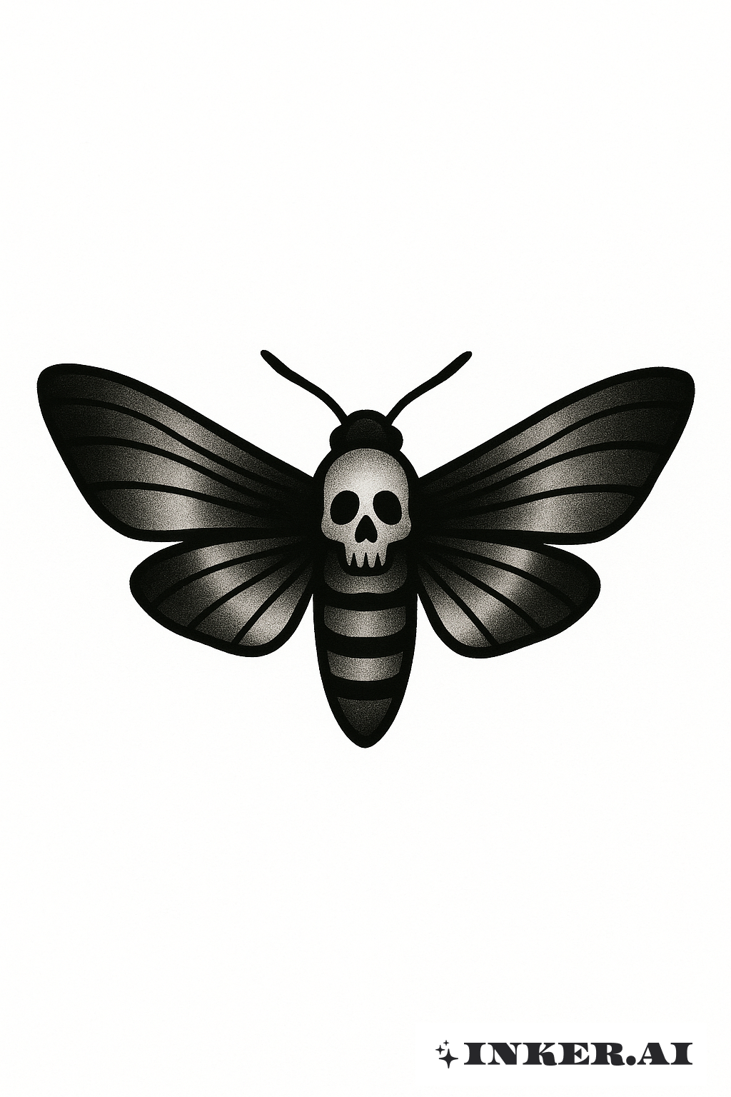 Black And Grey Shaded Death Moth