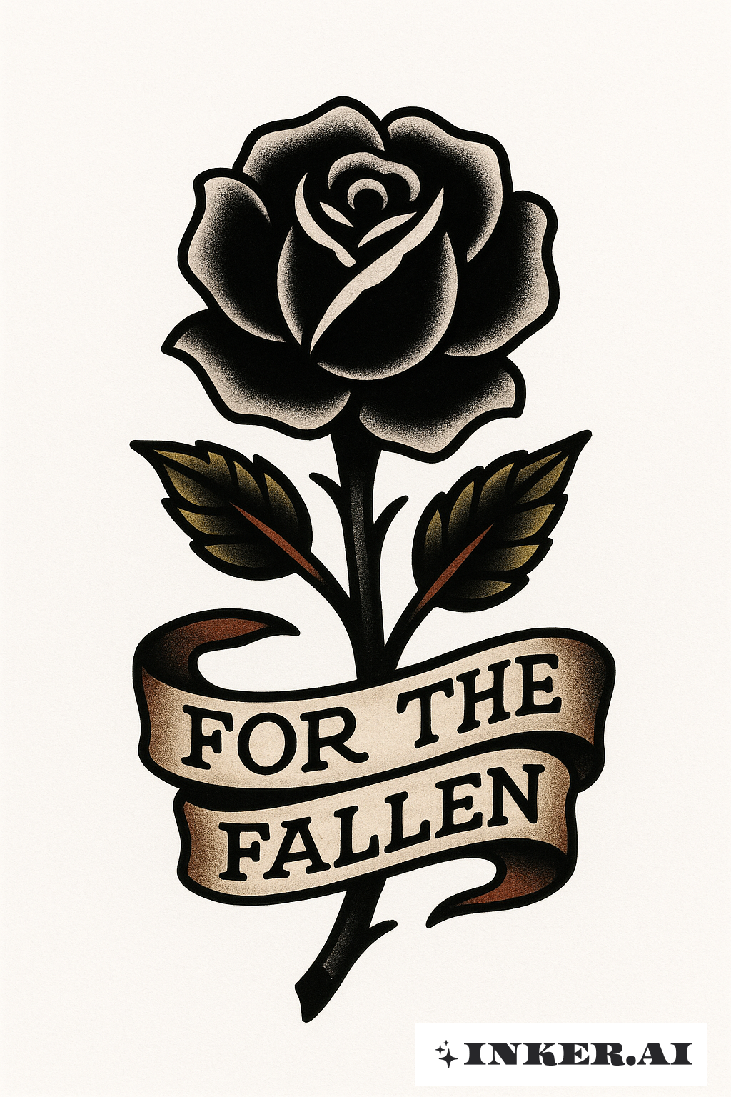 A Memorial Black Rose For The Fallen