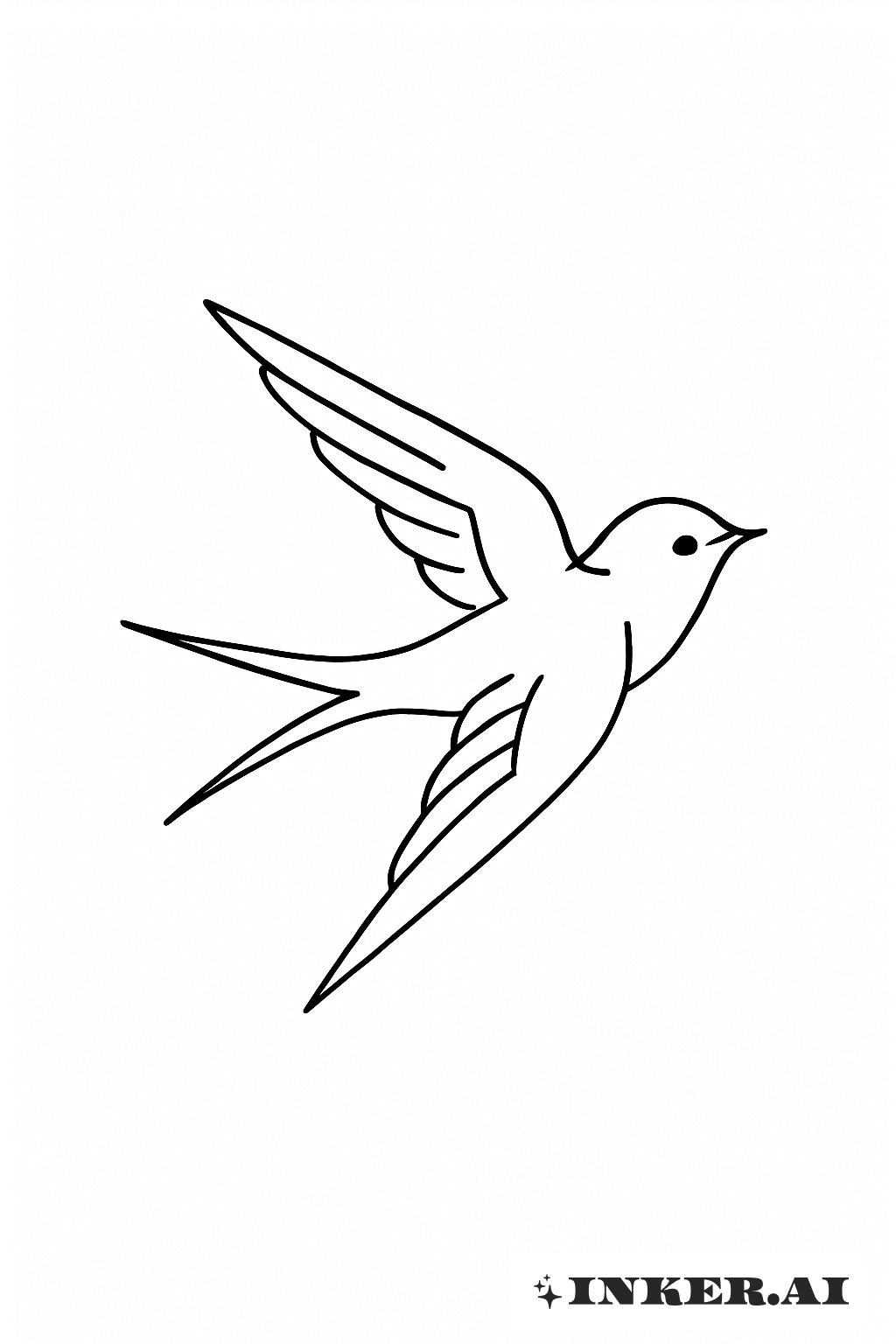 Eine kleine Schwalbe im Flug