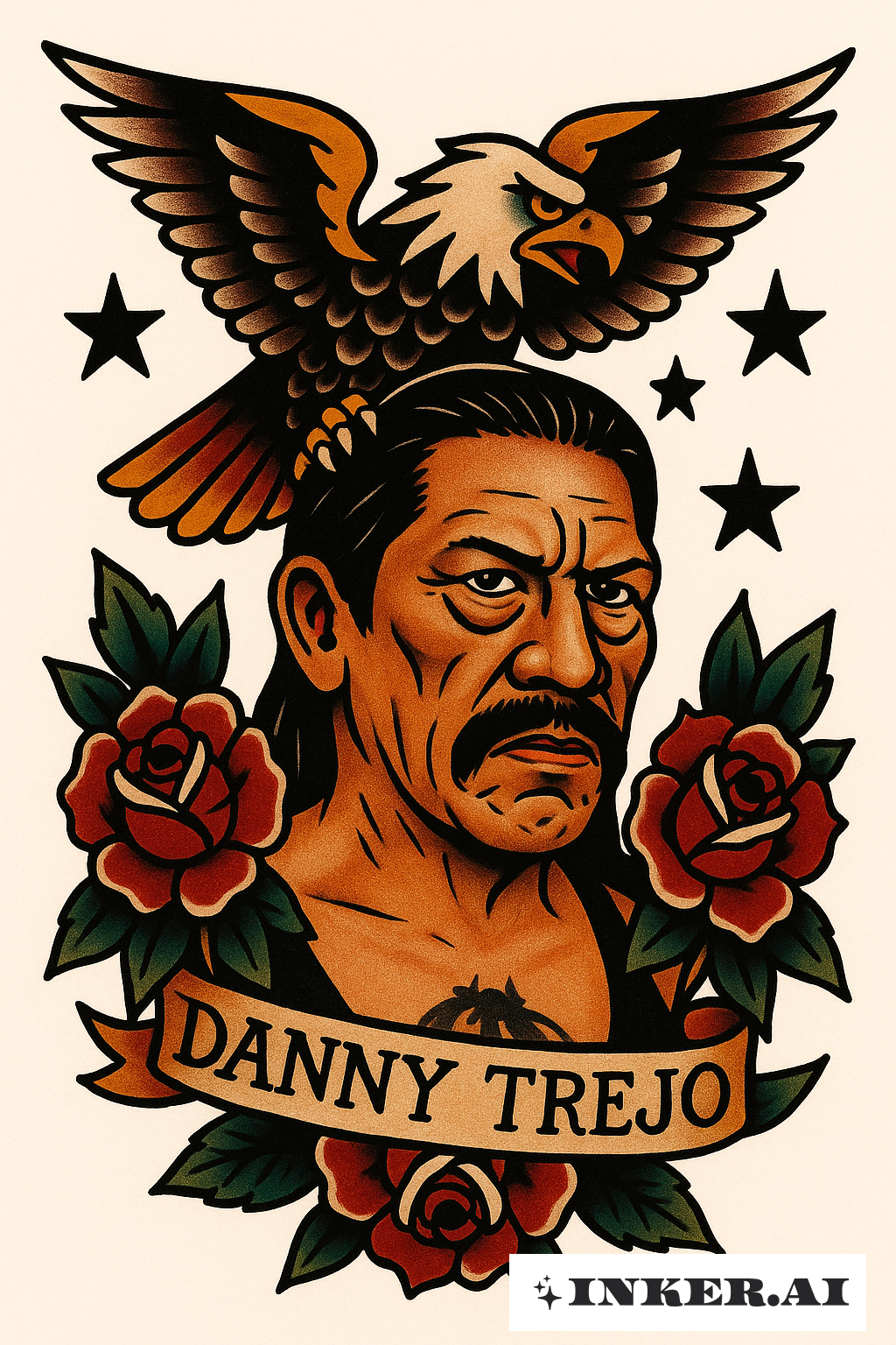 Danny Trejo With A Traditional Eagle