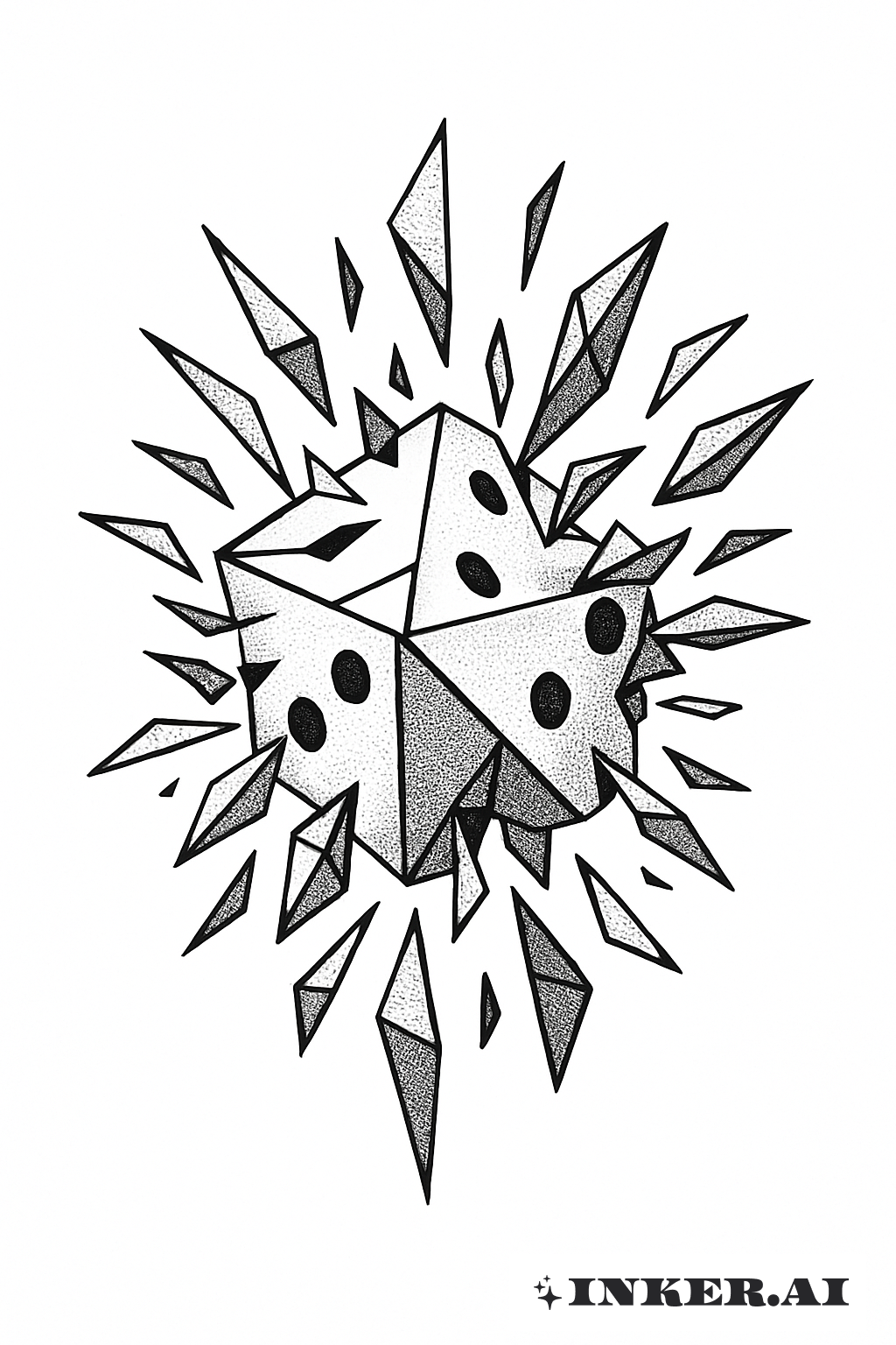 An Exploding Dice of Geometric Shards